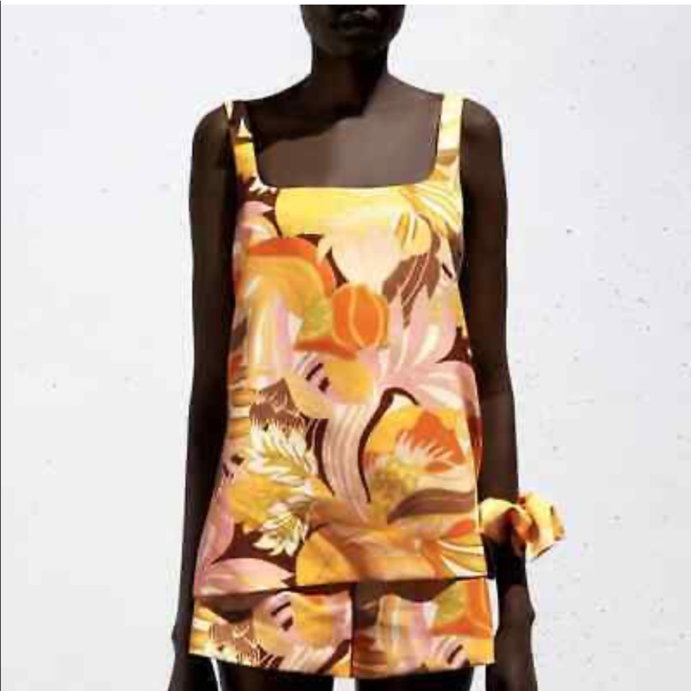 Zara matching printed top